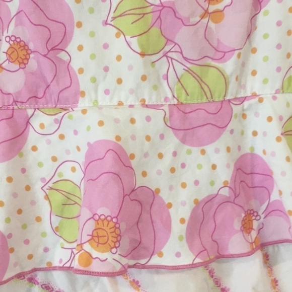 Girls Baby LULU size 4T pink floral tiered ruffle dress - Picture 4 of 5